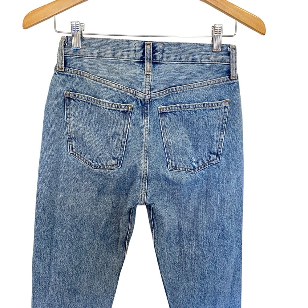 AGOLDE Mia Mid Rise Straight Distressed Jeans In Rule Size 24 - Picture 7 of 11